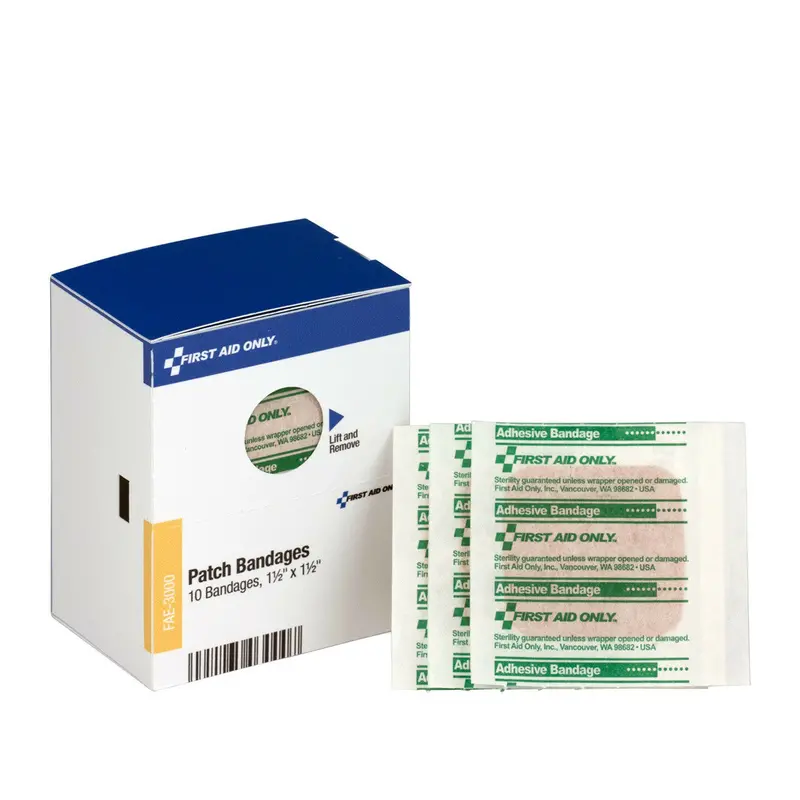 Square Adhesive Patch Bandages – 1.5 In × 1.5 In, 10-Unit Pack 1