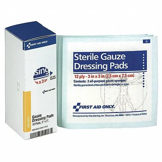 Sterile 3 In × 3 In Gauze Pads – 10-Count Medical Dressing Set 1