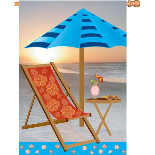 Sunrise Beach 28-Inch Flag – Tranquil Coastal Landscape Art 1