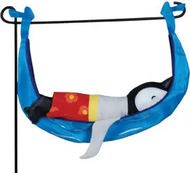 Surfing Penguin Garden Charm Flag 1