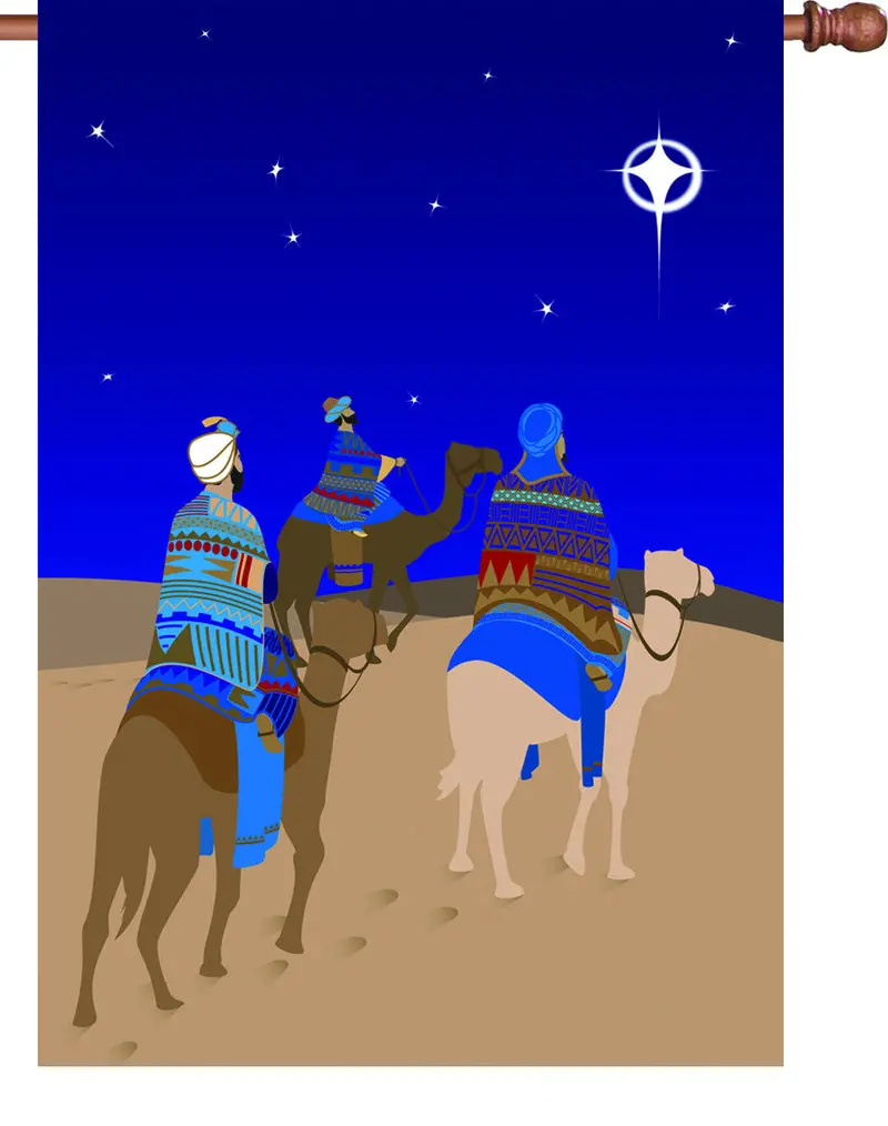 Three Wisemen 28-Inch Holiday Flag – Biblical Christmas Scene 1