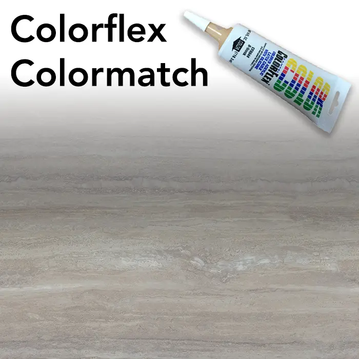 Travertine Silver Colorflex Laminate Caulk – Subtle Metallic Formica Seam Fill 1