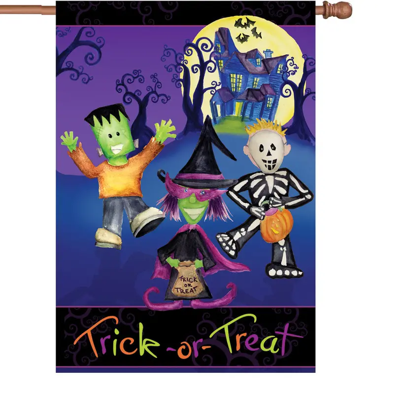 Trick-Or-Treater Monsters 28-Inch Halloween House Flag 1