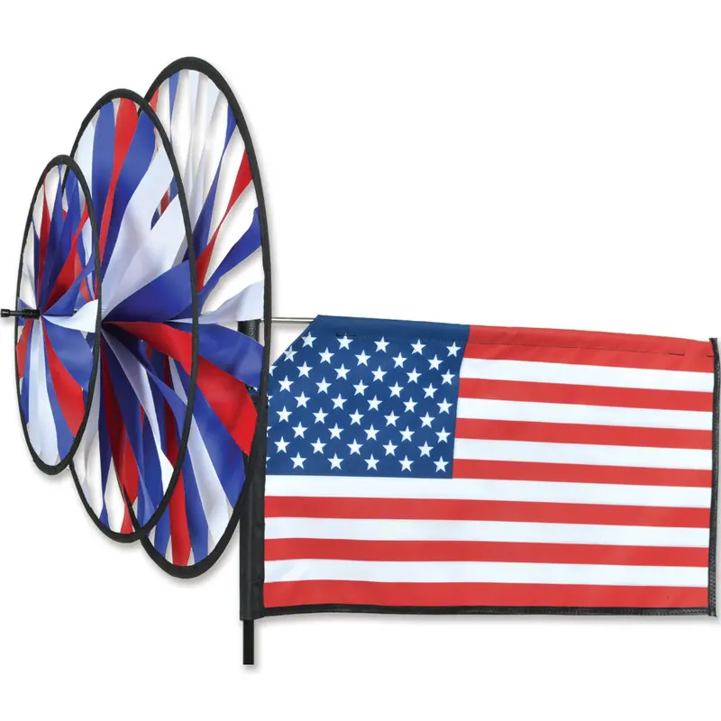 Triple-Spinner Display: American Flag Design 1
