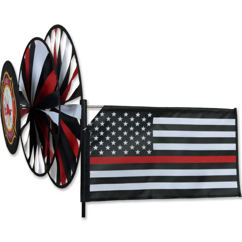 Triple-Spinner Ornament: Thin Red Line Theme 1