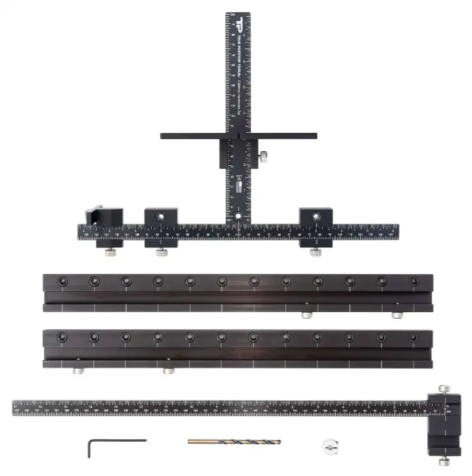 True Position Max Cabinet Hardware Jig With Case, Rapid Center Extension, And Long Pull Extension 1