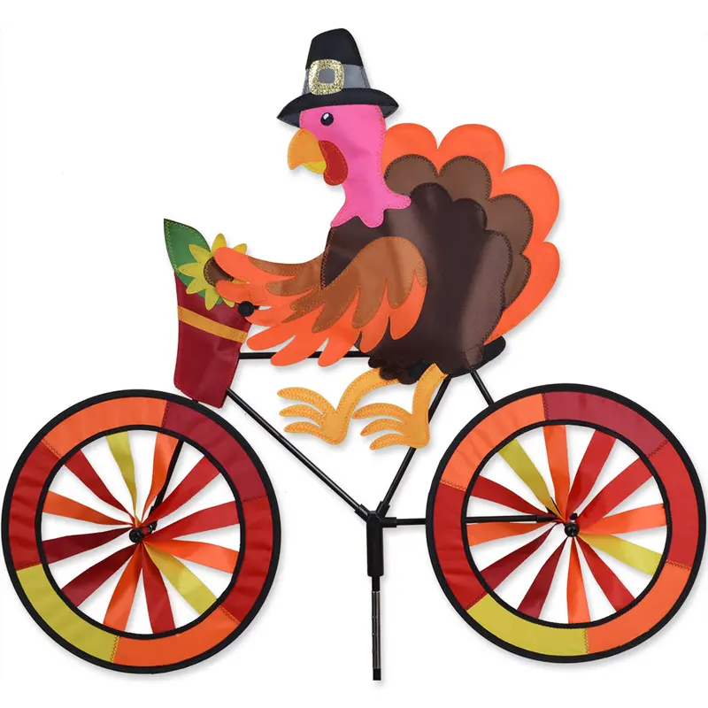 Turkey-Themed Bike Spinner Garden Accent 1