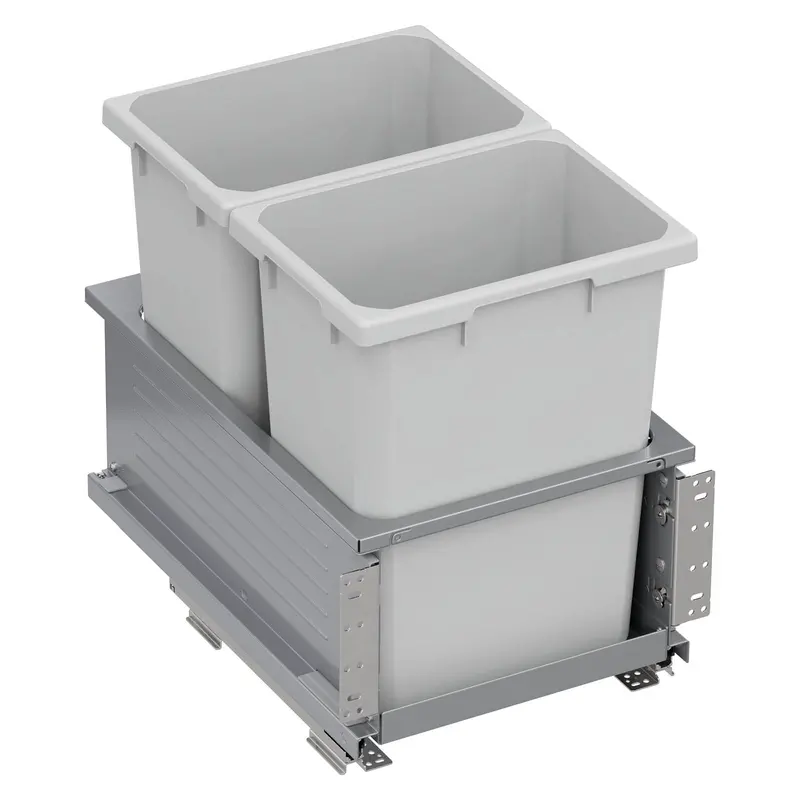 Vauth Sagel Envi® Planero® 50-Qt Full-Height Bottom-Mount Double Waste Bin Pull-Out With Soft-Close (Side Panels Not Included) – For Min. 15" Face-Frame Or 16" Frameless Opening 1