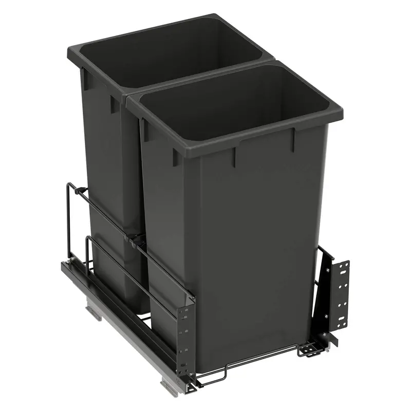 Vauth Sagel Envi® Saphir 50-Qt Full-Height Bottom-Mount Dual Waste Bin Pull-Out With Soft-Close – Fits 15" Face-Frame Or 16" Frameless Cabinets 1