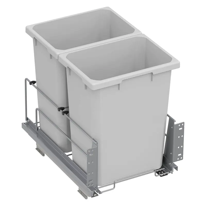 Vauth Sagel Envi® Saphir Flat-Packed 35-Qt Under-Drawer Bottom-Mount Double Waste Bin Pull-Out With Soft-Close – For Min. 15" Face-Frame Or 16" Frameless Opening 1
