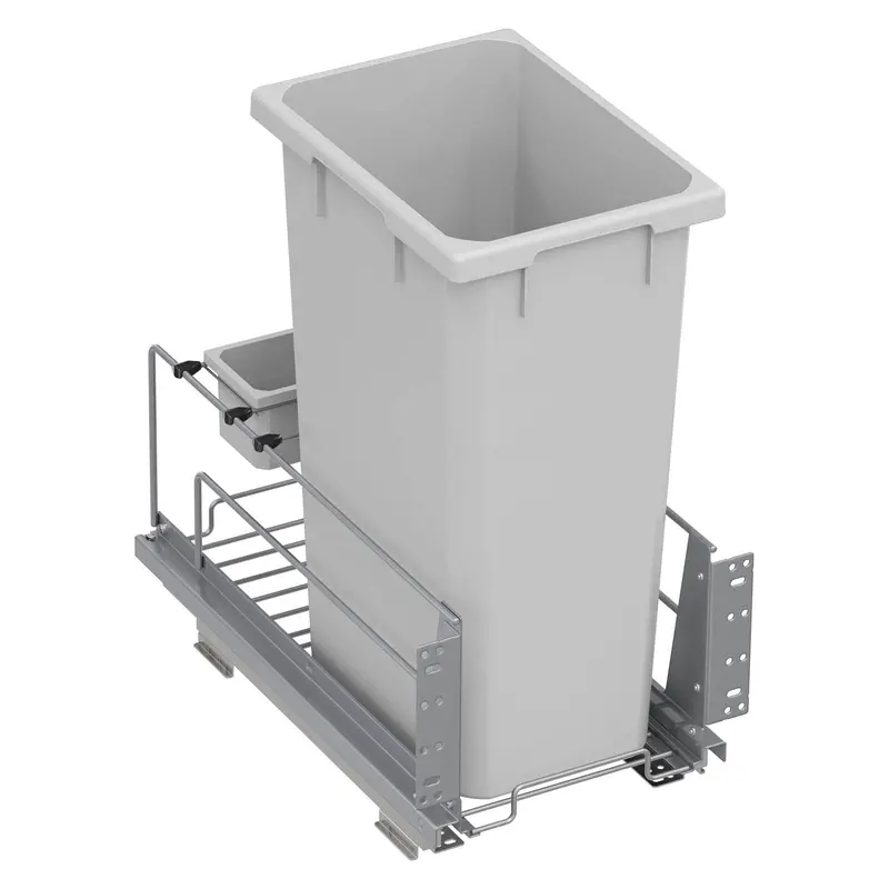 Vauth Sagel Envi® Saphir Flat-Packed 50-Qt Full-Height Bottom-Mount Single Waste Bin + Storage Box With Soft-Close – Compatible With Min. 12" Face-Frame Or 13" Frameless Opening 1
