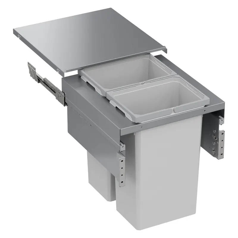 Vauth Sagel Envi® Space Xx 31-Qt Full-Height Top-Mount Double Waste Bin Pull-Out With Soft-Close – Fits 19.5" Frameless Cabinet Opening, 21" Wide 1
