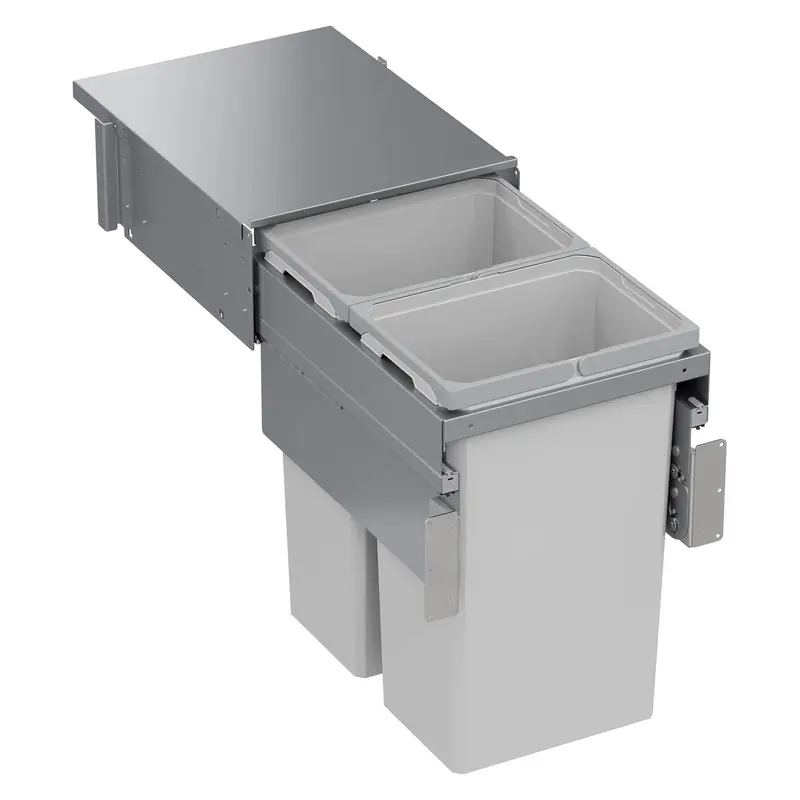 Vauth Sagel Envi® Space Xx 31-Qt Full-Height Top-Mount Double Waste Bin Pull-Out With Soft-Close – Optimized For 15" Face-Frame Cabinet Opening, 18" Wide 1