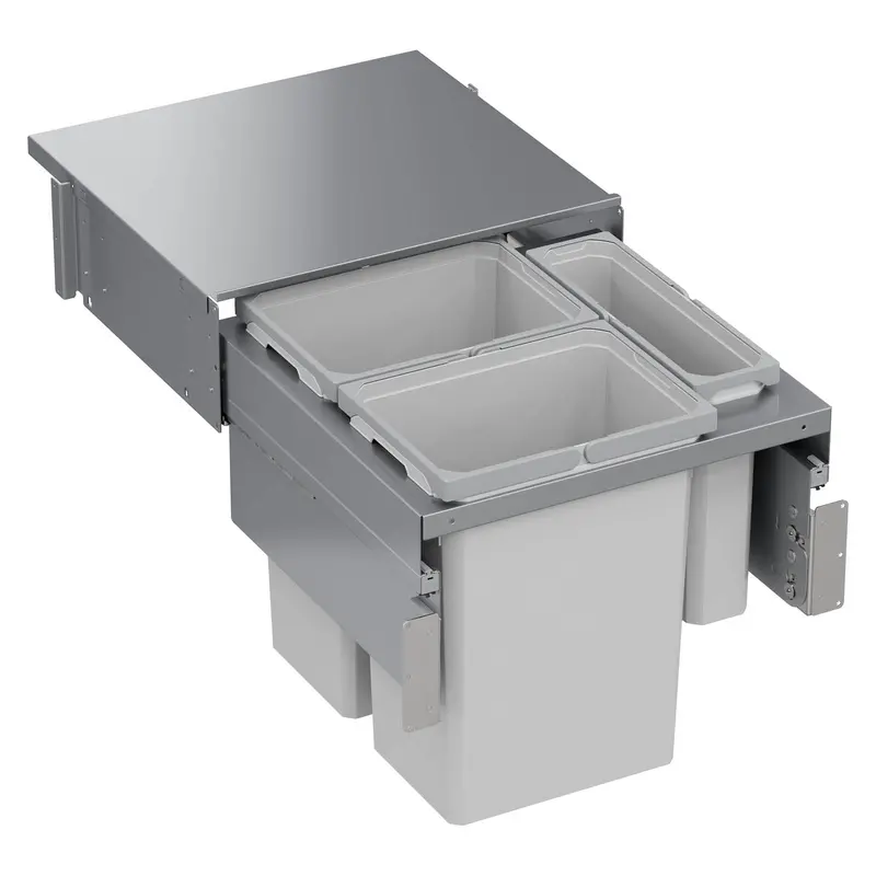 Vauth Sagel Envi® Space Xx 31-Qt Triple Waste Bin Pull-Out – Under-Drawer, Soft-Close, For 21" Face-Frame Openings 1