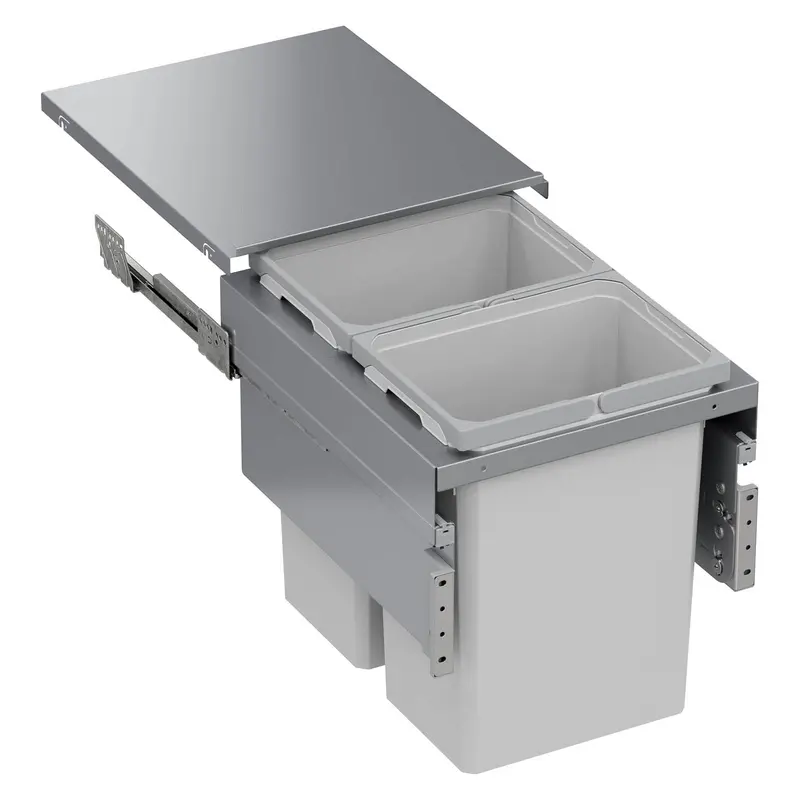 Vauth Sagel Envi® Space Xx 31-Qt Under-Drawer Top-Mount Double Waste Bin Pull-Out With Soft-Close – Compatible With 16.5" Frameless Cabinet Opening, 18" Wide 1