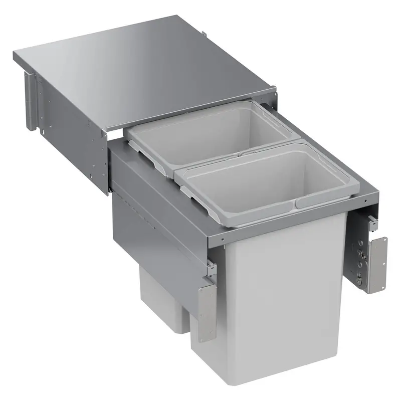 Vauth Sagel Envi® Space Xx 31-Qt Under-Drawer Top-Mount Double Waste Bin Pull-Out With Soft-Close – Compatible With 18" Face-Frame Cabinet Opening, 21" Wide 1