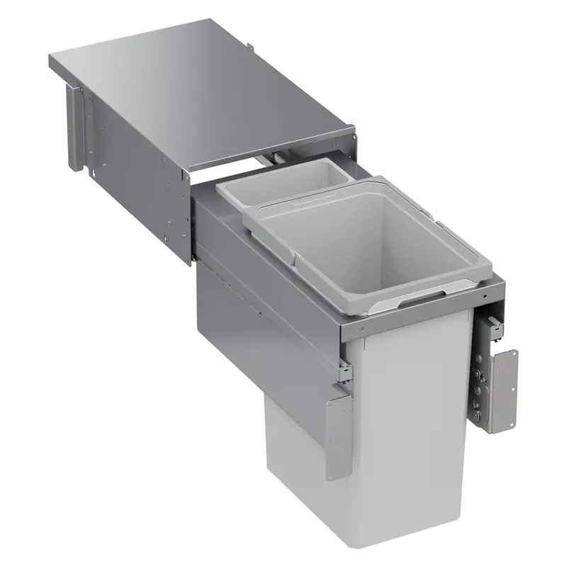 Vauth Sagel Envi® Space Xx 31-Qt Under-Drawer Top-Mount Single Waste Bin + Storage Box With Soft-Close – Fits 12" Face-Frame Cabinet Opening, 15" Wide 1