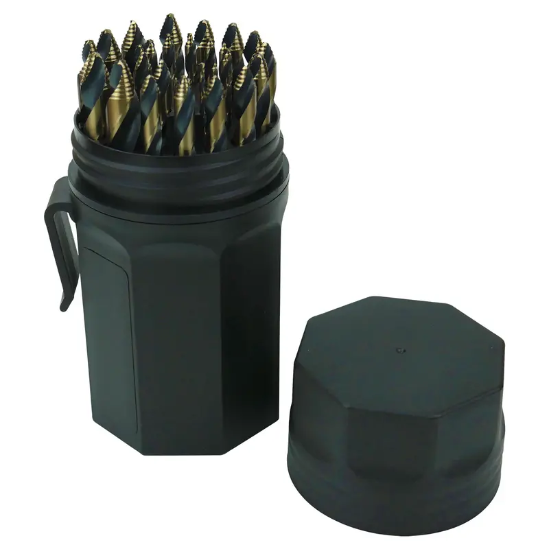 Vortex Point Angled Mechanics Drill Bit Set – 29-Piece, 1/16" To 1/2", Type 250-Vt 1