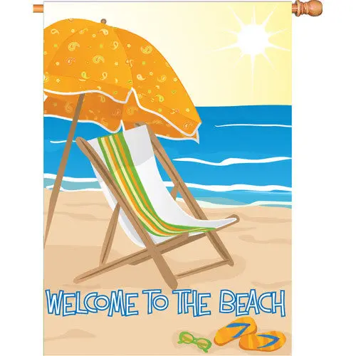 Welcome Beach 28-Inch Flag – Friendly Coastal Greeting Banner 1