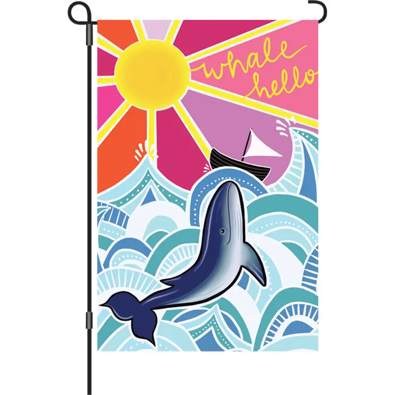 Whale Hello Garden Flag – 12-Inch Playful Porch Flag 1