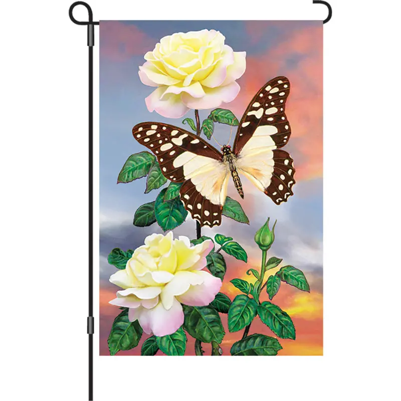 White Lady Swallowtail 12-Inch Butterfly Garden Flag 1