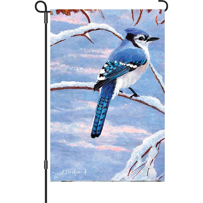 Winter Blue Jay 12-Inch Seasonal Garden Flag 1