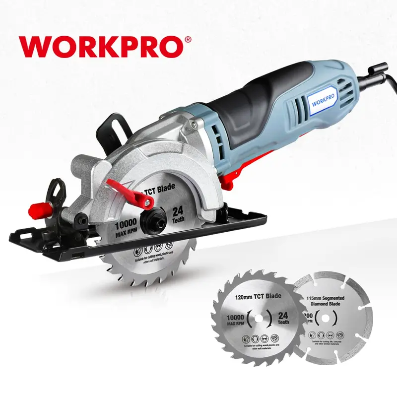Workpro 710W Mini Circular Saw – Dual-Blade Power Tool With Tct And Diamond Blades For Versatile Material Cutting 1