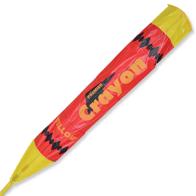Yellow Crayon-Themed Kite – Vibrant Kids' Flyer 1