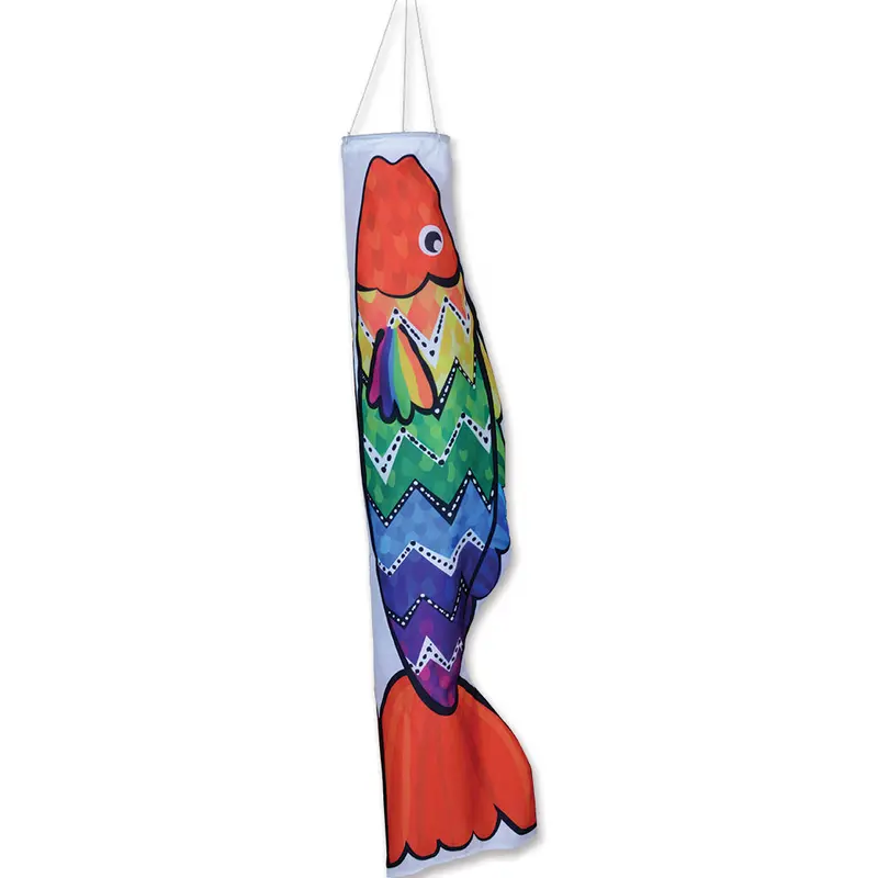 Zigzag Rainbow Koi Windsock For Playful Outdoor Style 1