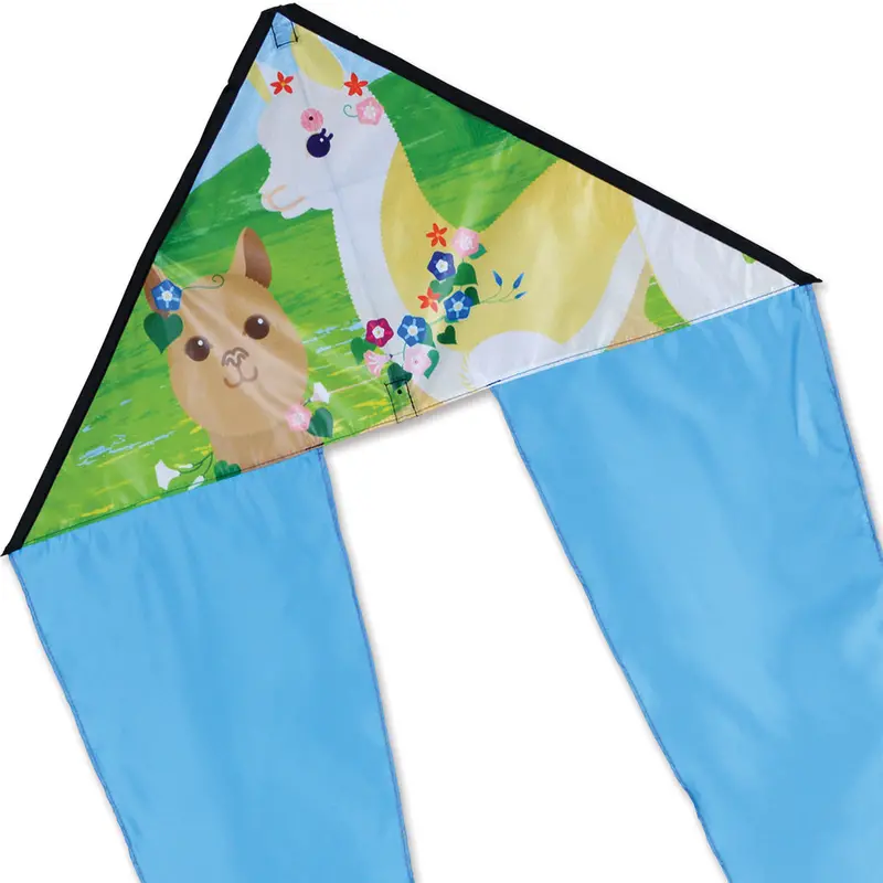 Zippy Flo-Tail Delta Kite: Alpaca Illustration For Light Winds 1