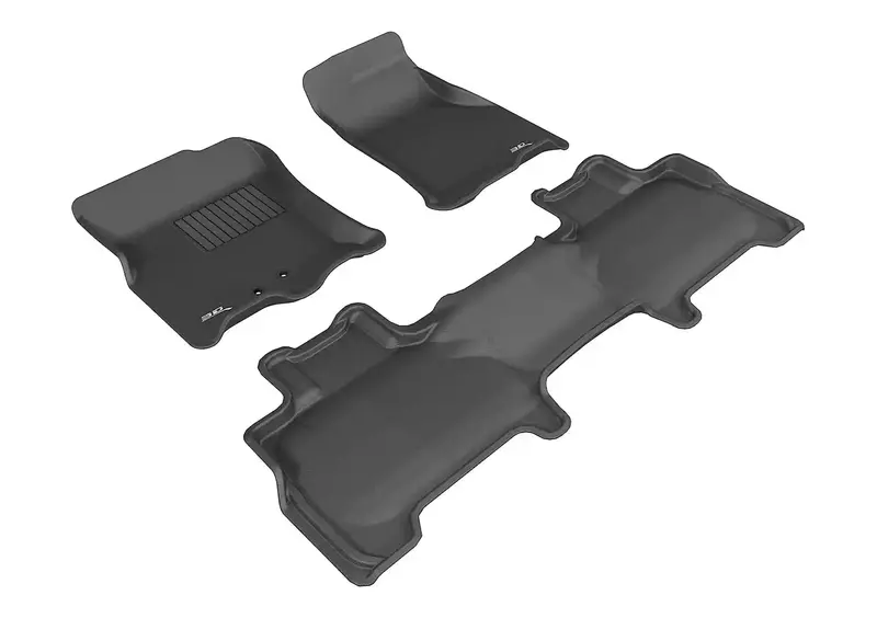 3D Maxpider Kagu Custom Floor Mats – Black, 3-Piece Set (Front Row X2, Second Row X1) 1