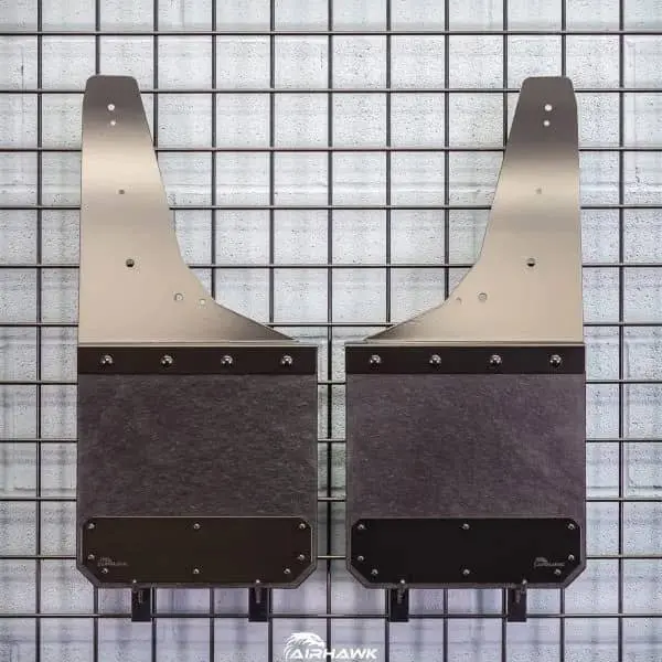 Air Hawk Rear Mud Flaps — Stainless Steel, Designed For 2015–2025 Ford F-150 (No Flares) 1
