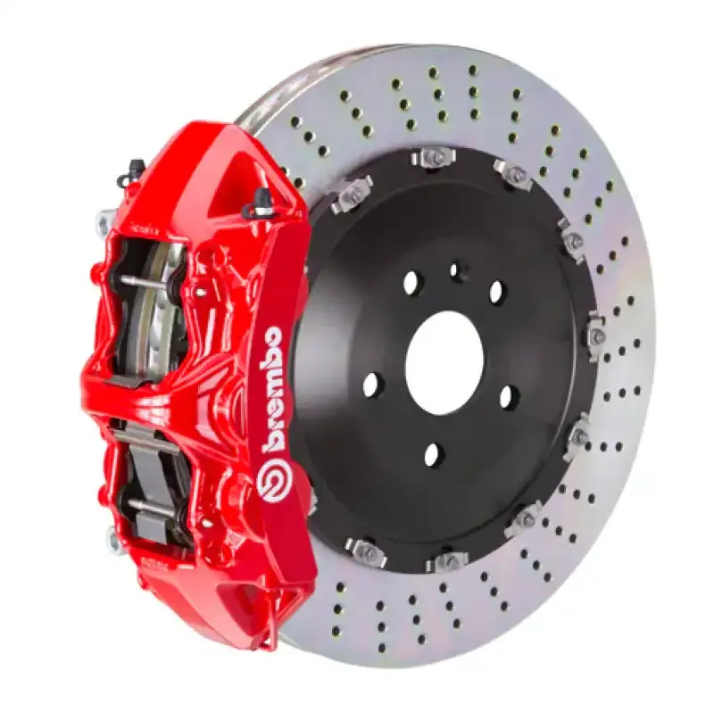 Brembo Front Drilled Two-Piece Rotors For 2009–2015 Bmw 7-Series – Gt Bbk, 405X34Mm, Red-Anodized Finish 1