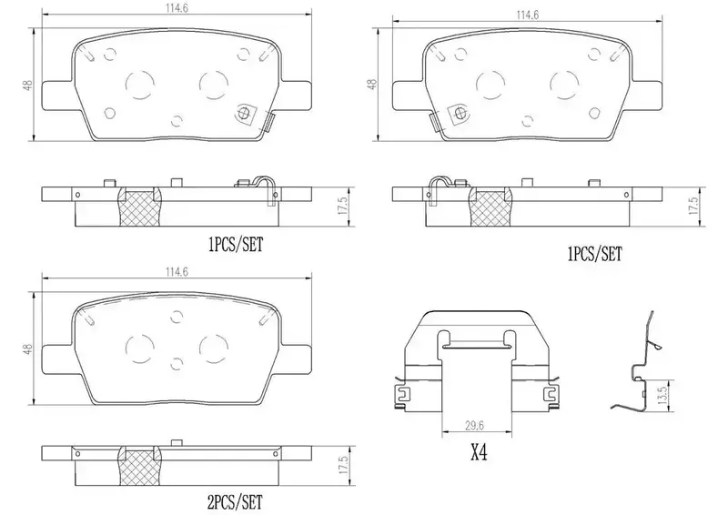 Brembo P10071N High-Performance Ceramic Brake Pad Set 1