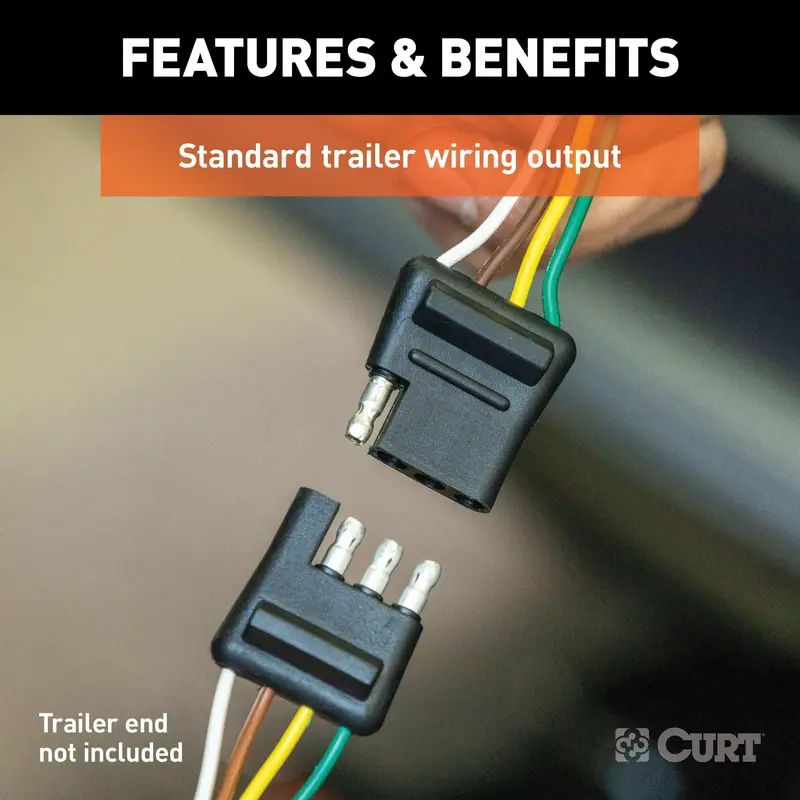 Curt Custom 4-Way Flat Trailer Wiring Harness For Lincoln Nautilus 1