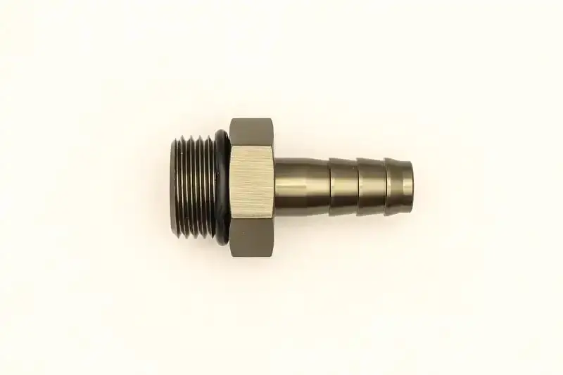Deatschwerks 8An Orb To 3/8" Male Triple Barb Fitting – Includes Sealing O-Ring 1