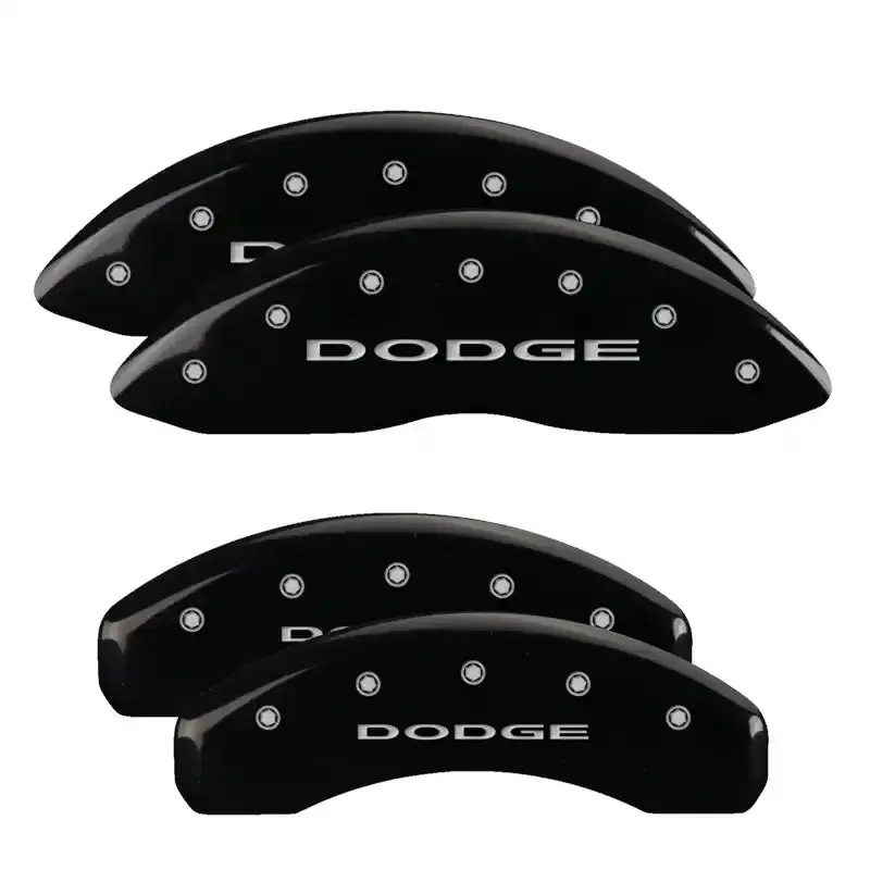 Mgp 4-Piece Caliper Cover Set – Engraved, Broken D/Dodge Logo, Black W/ Silver Chrome 1